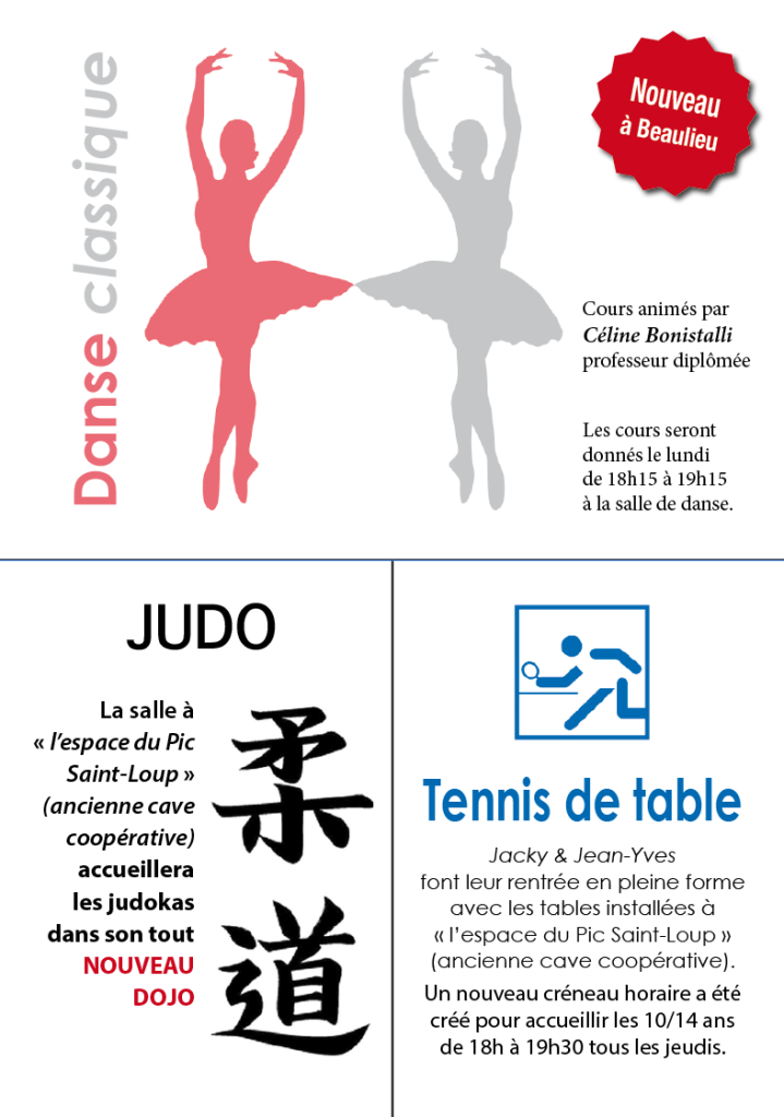 danse - judo - tennis de table